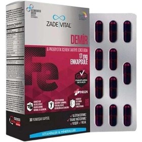 Resim Zade Vital Demir Ve Prebiyotik Içerikli Takviye Edici Gıda 30 Kapsül 
