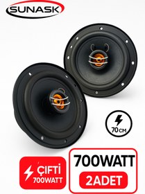 Resim SUNASK Ben Audıo Çifti 700 Watt 16 Cm Araba Oto Hoparlör Tweeter'lı Kutu Içeriği 2 Adet 