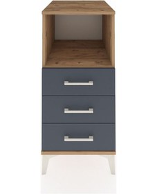 Resim Kronos Komodin Tek Raflı 3 Çekmeceli 44x59x96 Çam-antrasit Atlas Çam 
