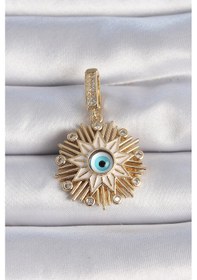 Resim Taşveoyunatölyesi Pirinç Gold Renk Nazar Boncuklu Saçaklı Yıldız Figür Ajda Charm Tg27bc1014 Çok Renkli 