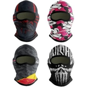 Resim Motobir Balaklava Renkli Karışık Desen 