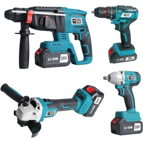 Resim CATPOWER EL ALETLERİ Catpower CAT1380 Kömürsüz Akülü Set: Darbeli Vidalama / Kırıcı-Delici / Avuç Taşlama / Somun Sıkma 