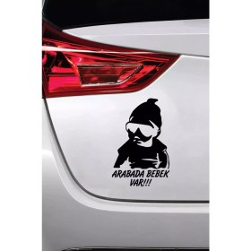 Resim Arabada Bebek Var Cool - Araç, Oto, Laptop, Duvar Uyumlu Sticker 40*60 cm 