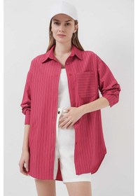 Resim Gabria Tek Cep Arkası Uzun Gömlek Mercan 