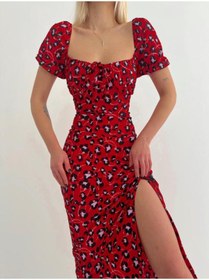 Resim Caramel Butik YIRTMAÇLI MİDİ BOY KADIN ELBİSE 