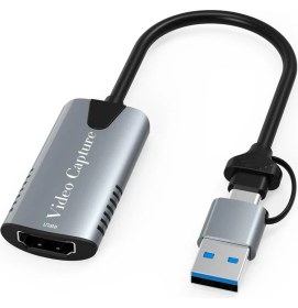 Resim HU04A Type-C/usb A To 4K 60Hz 1080P HDMI Video Capture Yakalama Hub Adaptör 