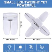 Resim Katlanabilir LED Dört Yapraklı, Fan Bıçağı Işık Ampulü, Geniş Aydınlatma Aralığı, Avlu Toplantıları, Koridor, Garaj İçin Uygun 