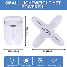 Resim Katlanabilir LED Dört Yapraklı, Fan Bıçağı Işık Ampulü, Geniş Aydınlatma Aralığı, Avlu Toplantıları, Koridor, Garaj İçin Uygun 