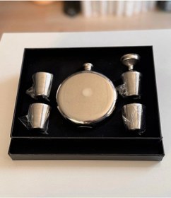 Resim 4 Bardaklı Çelik Matara Silver 