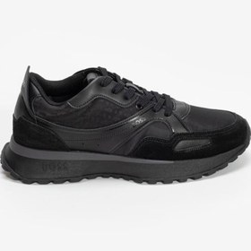 Resim BOSS Erkek Rahat Kalın EVA Dış Taban Monogram Logolu File Ve Deri Karışımlı Siyah Sneaker 50536496-005 