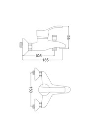 Resim Gms Akdeniz Beyaz Altın Banyo Duş Bataryası Akd303 