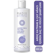 Resim Radix ardıç katranlı ve çay ağacı özlü saç-vücut şampuanı - juniper tar tea tree hair body shampoo 200ml 