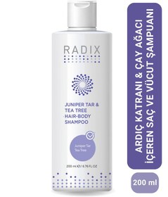Resim Radix ardıç katranlı ve çay ağacı özlü saç-vücut şampuanı - juniper tar tea tree hair body shampoo 200ml 