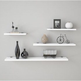 Resim Yurudesign Shelf R18 4 Lü Beyaz Uçan Duvar Rafı 