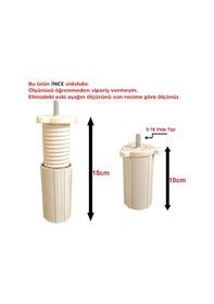 Resim Orta Koltuk Kanepe Baza Destek Ayağı Tek Beyaz 10 cm 5/16 Vida 