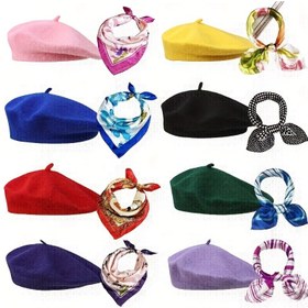 Resim 2'li Batı modası hepsi bir arada sanatçı beresi ve küçük kare seti, Sevgililer Günü, düğün, kostüm temalı parti, fotoğrafçılık, parti, festival, iş, buluşma, hediye, çalışma için uygun, ilkbahar, yaz, sonbahar ve kış mevsimleri için uygun 