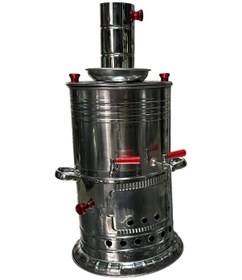 Resim Odunlu Çift Musluklu Çelik Semaver 5 Lt -127 