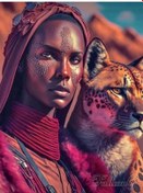 Resim Beyaz Elmas Boyama Yeni Gelenler Afrikalı Kadın Kaplan Diy Tam Kare Yuvarlak Matkap Taklidi Siyah Kız Hayvan Kanvas Tablo 57081127 