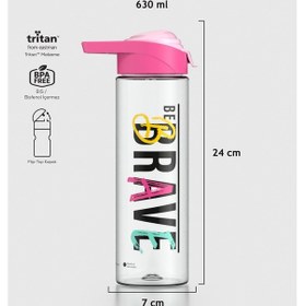 Resim Renga Juno Brave Desen 630 Ml Tritan Matara 912088 Fuşya-pudra Fuşya 