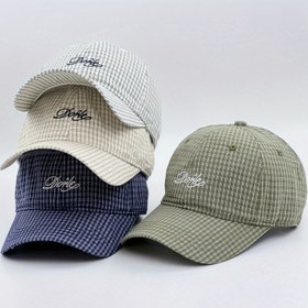 Resim Erken İlkbahar Yeni Houndstooth Yazılı Beyzbol Şapkası Unisex Moda Çok Yönlü Retro Ördek Gagalı Şapka 