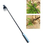 Resim Çift Uzunluğunda Yabancı Bit Sökme Aracı, 49.99cm ve 30.0cm, Premium Çekirdekli Mangan Çelik, Uzun Saplı 4 Çatallı Çatal, Bahçe Yabancı Bitleri Temizlemek İçin İdeal, Bahçe Aracı | Ergonomik Yabancı Bit Temizleyici | Dayanıklı Bahçe Aracı 