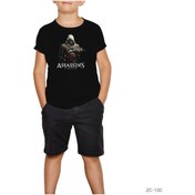 Resim Assassins Creed Siyah Çocuk Tişört Siyah 