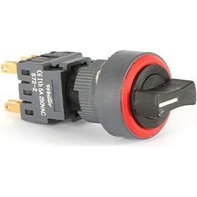 Resim Ø16mm 1-0-2 Kalıcı Yuvarlak Mandal Buton 2NO+2NC 