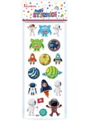 Resim Ticon Sticker 3d Kabartmalı - Astronot Uzay Temalı 