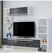 Resim Tv Ünitesi Star Beyaz Mermer Desen 