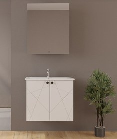 Resim Westday Desing Dora 60 Cm Beyaz Banyo Dolap Takımı 