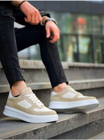 Resim Kb-x8 Kuback Bej Keten Süet Yüksek Taban Günlük Spor Ayakkabı Göründüğü Gibi 