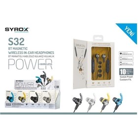 Resim Syrox Bluetooth'lu Mıknatıslı Kulak Içi Spor Kulaklık Çift Bataryalı 