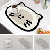 Resim Sevimli Kedi Temalı Emici Bulaşık Matı - Mutfak & Banyo için Mükemmel, Bulaşıklar, Bardaklar & Espresso Makineleri için İdeal 