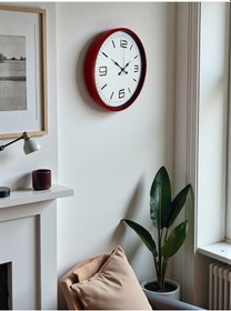 Resim 36 Cm Kırmızı Modern Dekoratif Duvar Saati Çok Renkli 