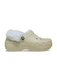 Resim Crocs Classic Platform Fuzz Lined Clog Bone Terlik 212854 2y2 Bej 