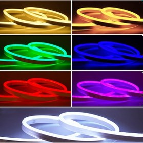Resim Sunlight Neon 12V Hortum Şerit Led 10 Metre Amber Işık 