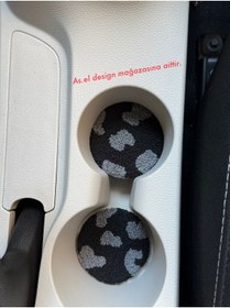 Resim AKBAŞ DESİGN Punch Nakışı 2li Araba Bardak Altlığı / Car Coaster 