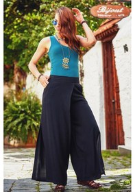 Resim Los Banditos Fermuar Detaylı Cepli Kadın Yüksek Bel Pantolon Siyah 