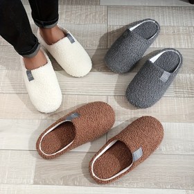 Resim Yeni Pluş Yumuşak Tabanlı Sessiz ve Rahat İç Mekan Terlikleri Çiftler için Uygun, Ev Kullanımı İçin Uygun. 