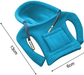 Resim 2 adet evrensel vites kolu kapağı, araba vites topuzu kapağı, kapüşonlu sweatshirt, eğlenceli kapüşonlu, manuel otomatik vites topuzu için vites topuzu koruması, araba dekoratif (mavi) 