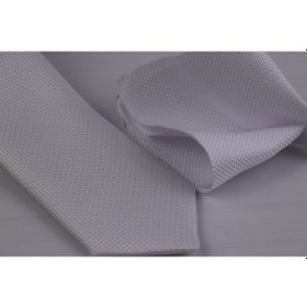 Resim Demfashion Özel Desenli Kravat Mendil Seti - Beyaz (533049198) Beyaz 