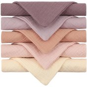 Resim Prosperlink 5'li Yumuşak Emici Gazlı Bebek Havlusu - Banyo Ve Besleme İçin Mor 