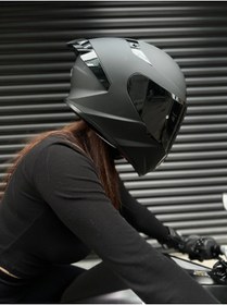 Resim Rivox R2 Mat Siyah Kapalı Kask 