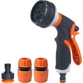 Resim Springsun Ev Ve Bahçe Su Atıcı, 8 Fonksiyonlu Yüksek Basınçlı Sulama Aleti, Abs Hızlı Bağlantı Ve Musluk Bağlantısı Seti 