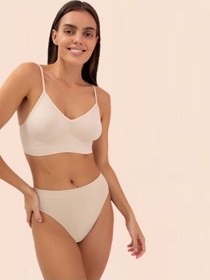 Resim Mistirik Pisun Model Ip Askılı Örme Kumaş Büstiyer Korse Spor Sütyen Korse Ince Askılı Ten Renk Ten 