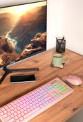 Resim Everest KM-319BT Pembe 2.4G+BT1+BT2 Çoklu Cihaz Bağlantılı Q Set Kablosuz Klavye + Mouse 
