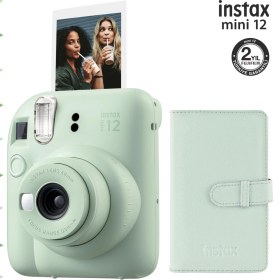 Resim Fujifilm Instax Mini 12 Yeşil Fotoğraf Makinesi ve 96'lı Laporta Albüm Seti 