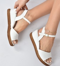 Resim Fox Shoes Kadın Beyaz Dolgu Topuklu Ayakkabı 