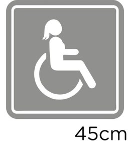 Resim MIGNATIS Engeli Arabası Ve Engelli Erkek Araba Işareti Sticker 45cm - Gri 