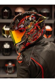 Resim DeadG Inferno Armour Red Siyah-Kırmızı Kask ( Revo Kırmızı Spoiler ) 
